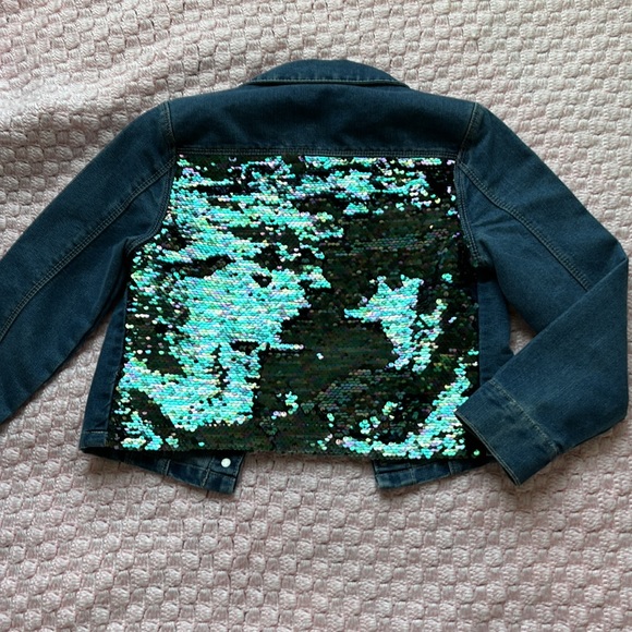 Girls Jean jacket with back sparkles - Picture 2 of 4